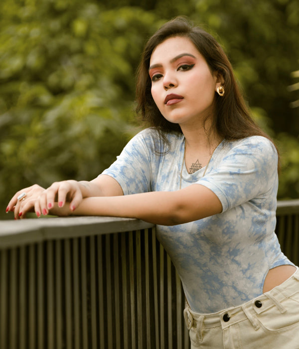 Blue Tie-dye Bodysuit