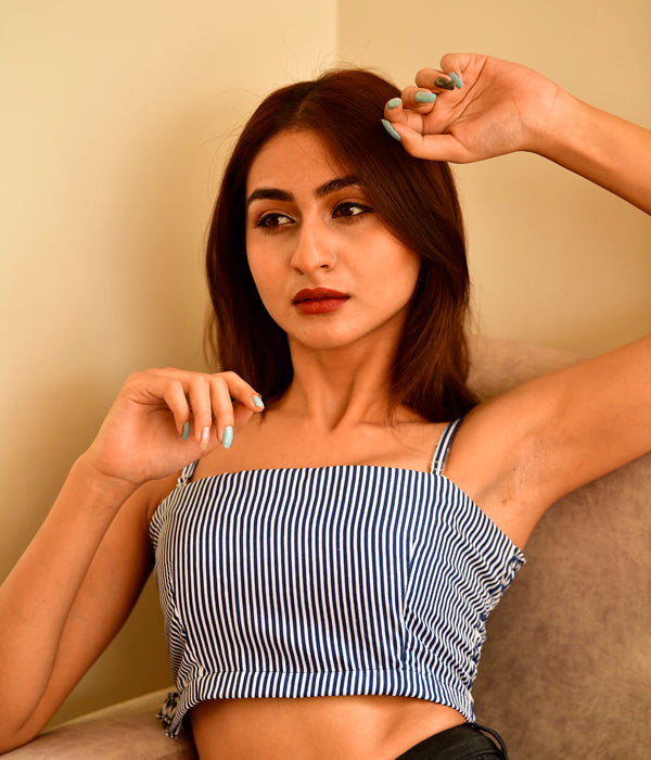 Blue and White Stripes Cami Top