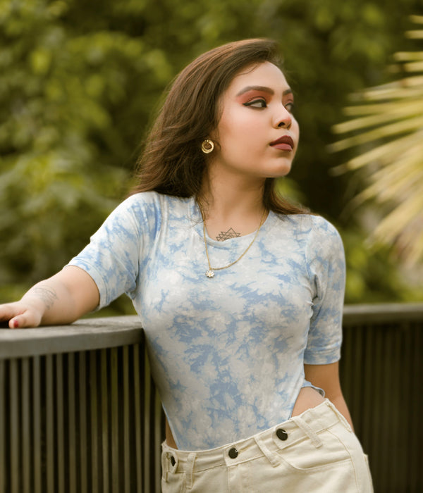 Blue Tie-dye Bodysuit