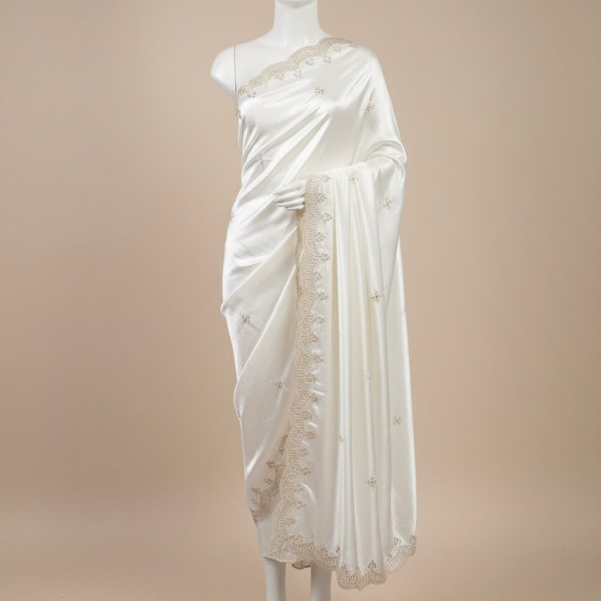 Gold Border Chinon Dyeable Dupatta