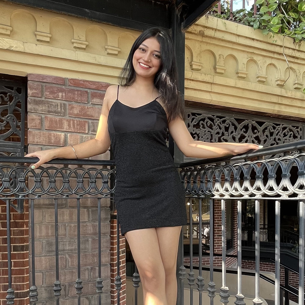 Black Shimmer Bodycon Dress