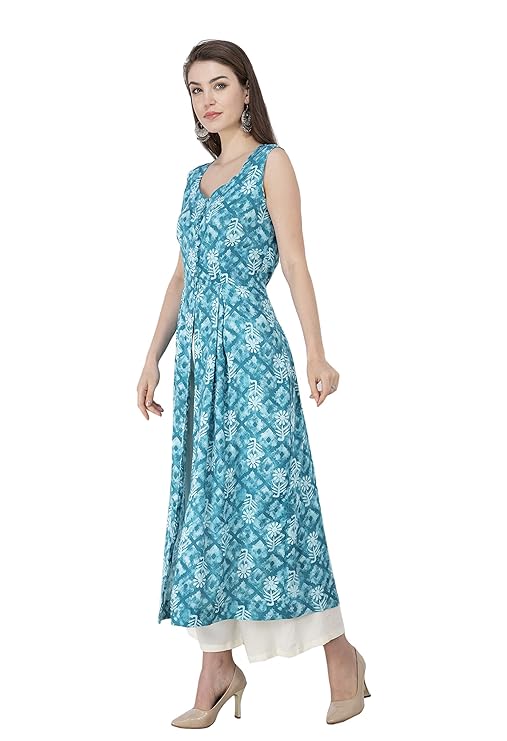 Blue Front Slit Kurti