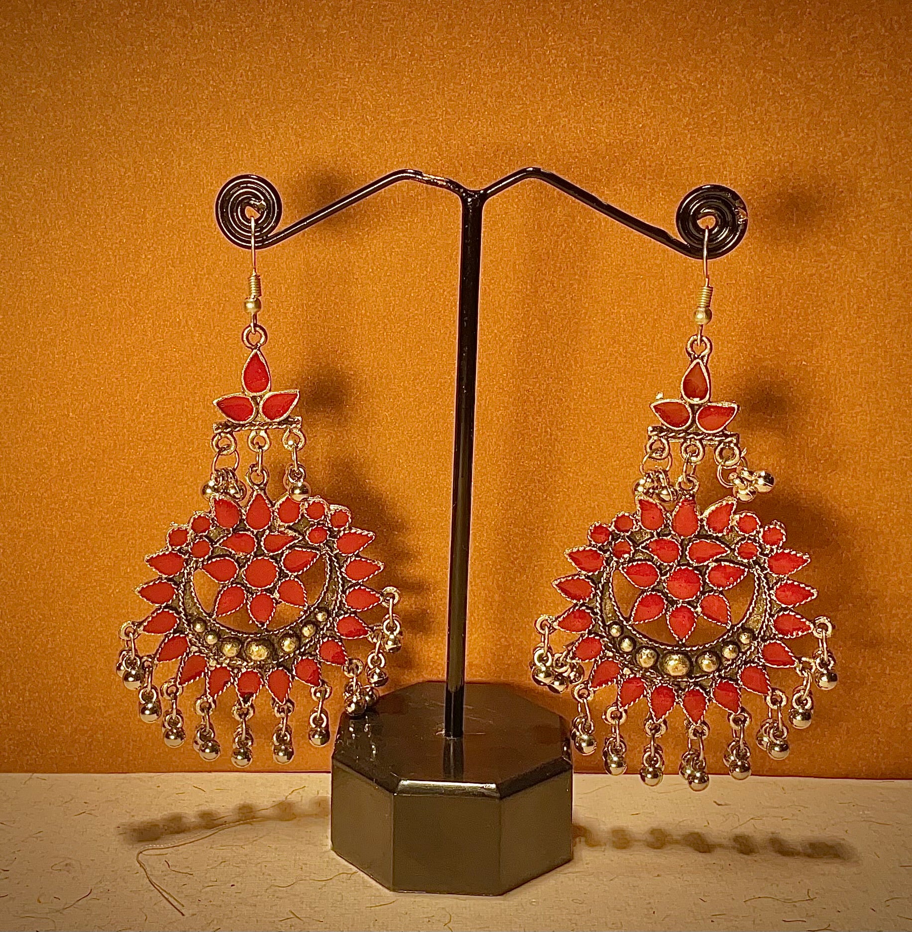 Red Oxidized Earrings