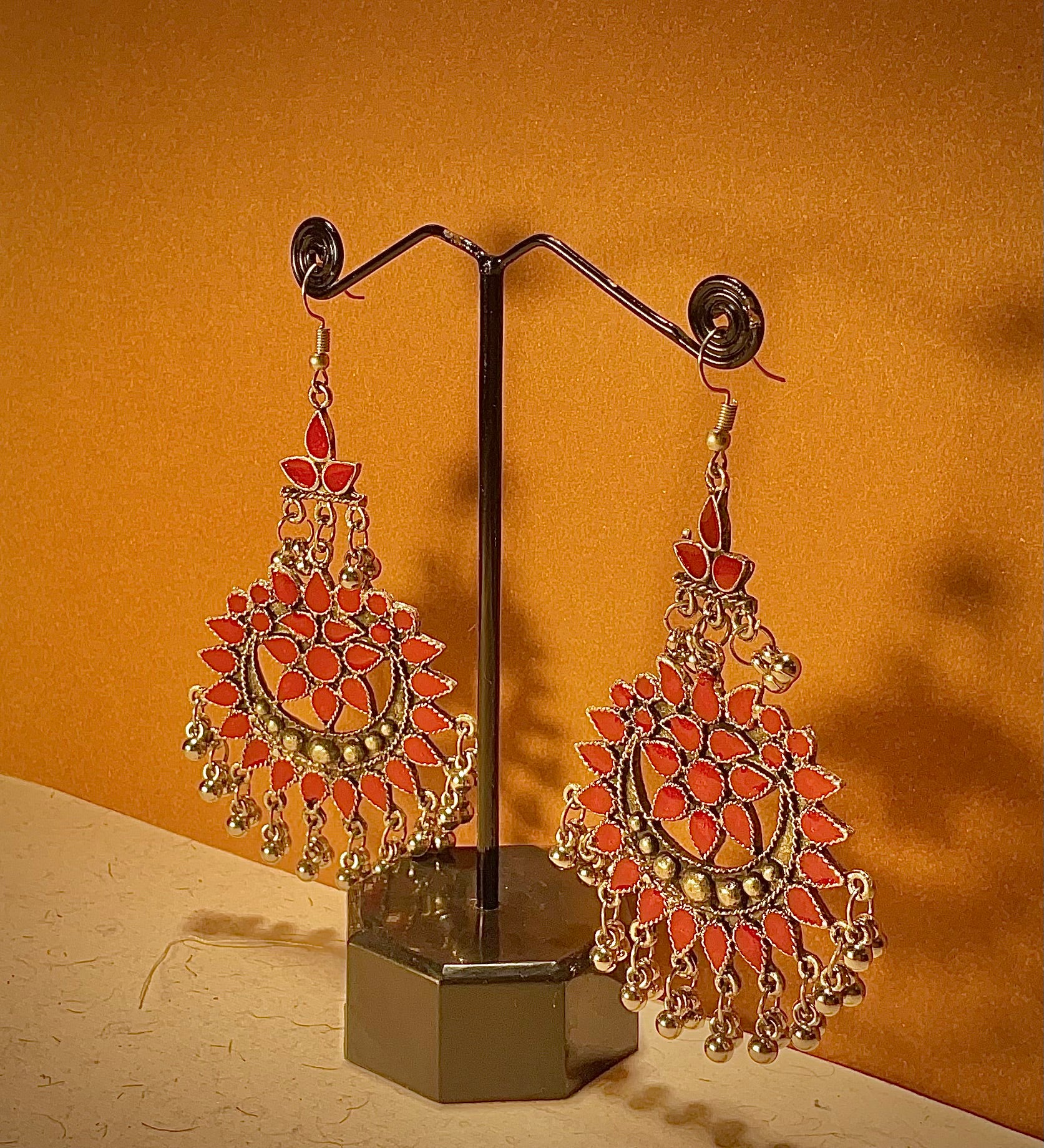 Red Oxidized Earrings