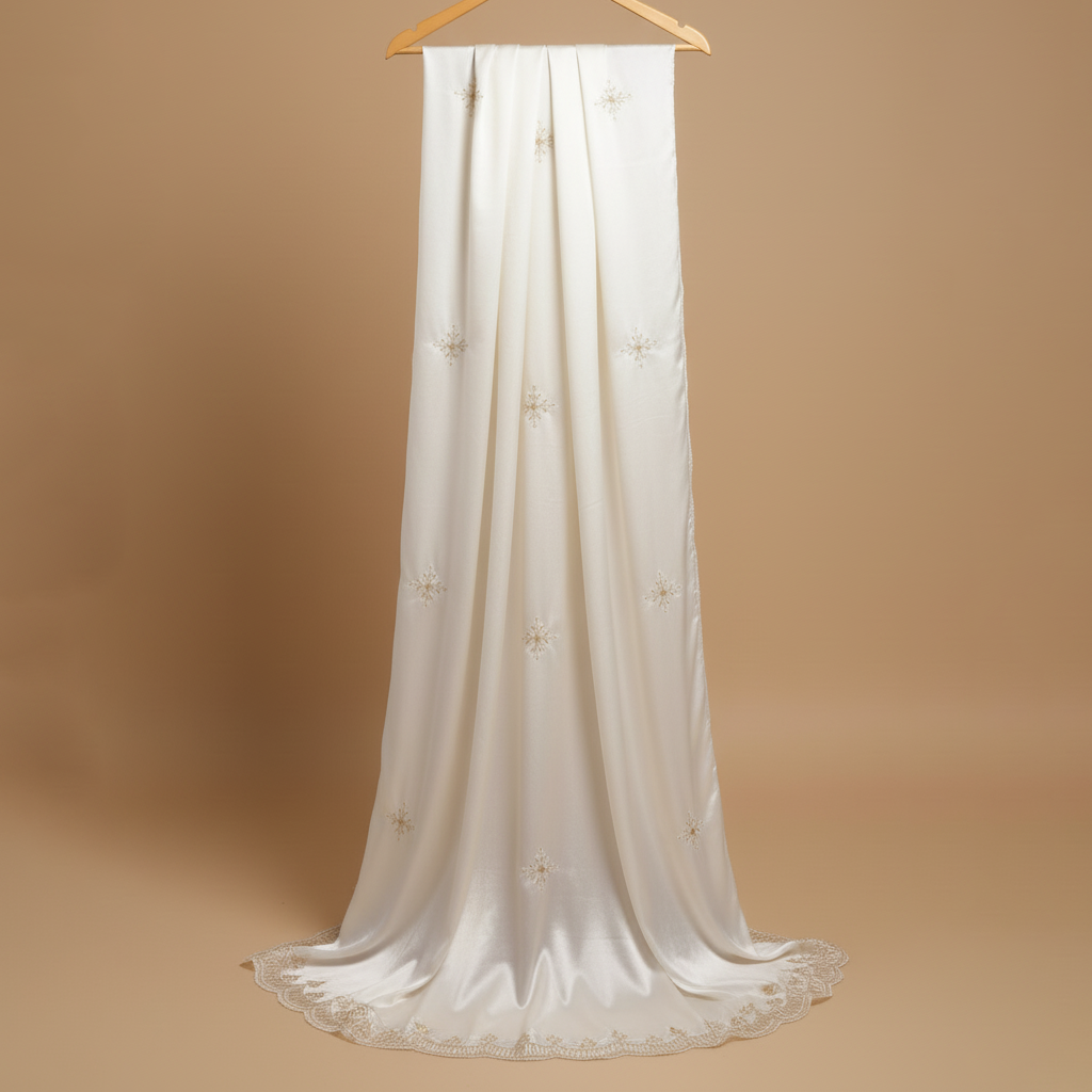 Gold Border Chinon Dyeable Dupatta