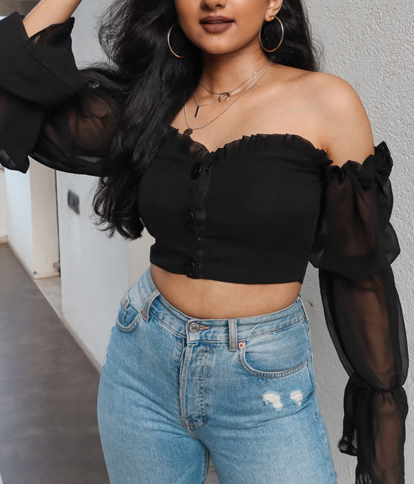 Off-Shoulder Crop Top Mezenor