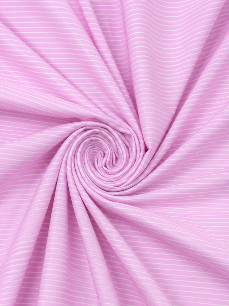 Pink & White Stripes Cotton Fabric