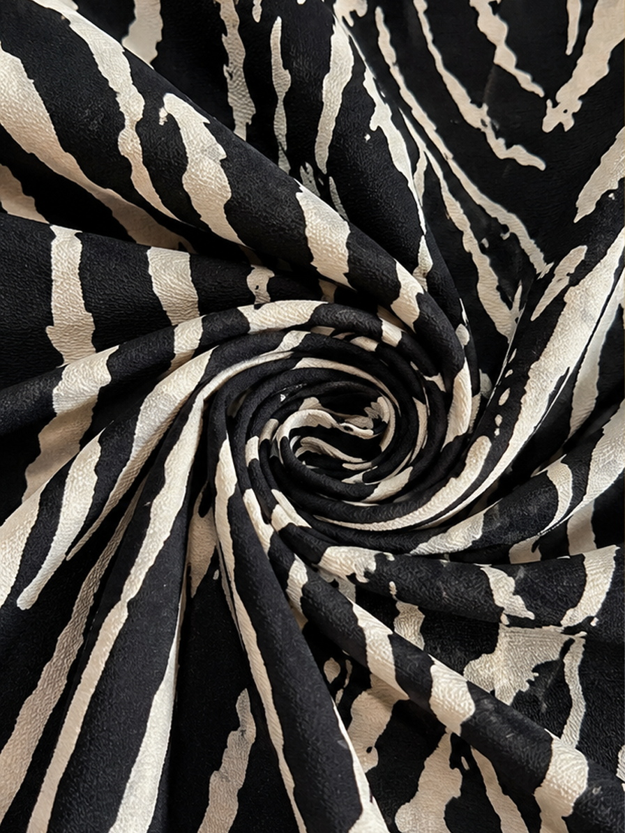 Zebra Print Crepe Fabric