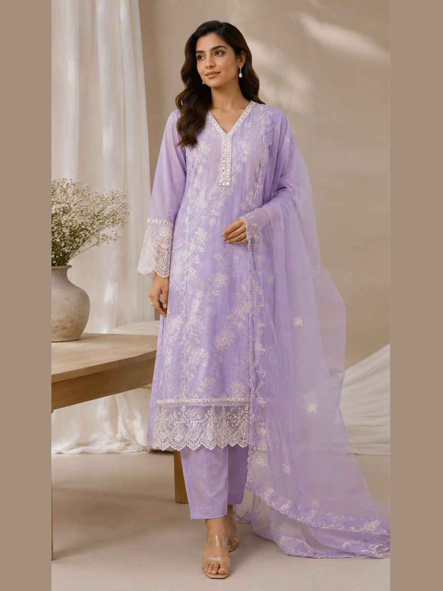 Lavender Woven Suit Set