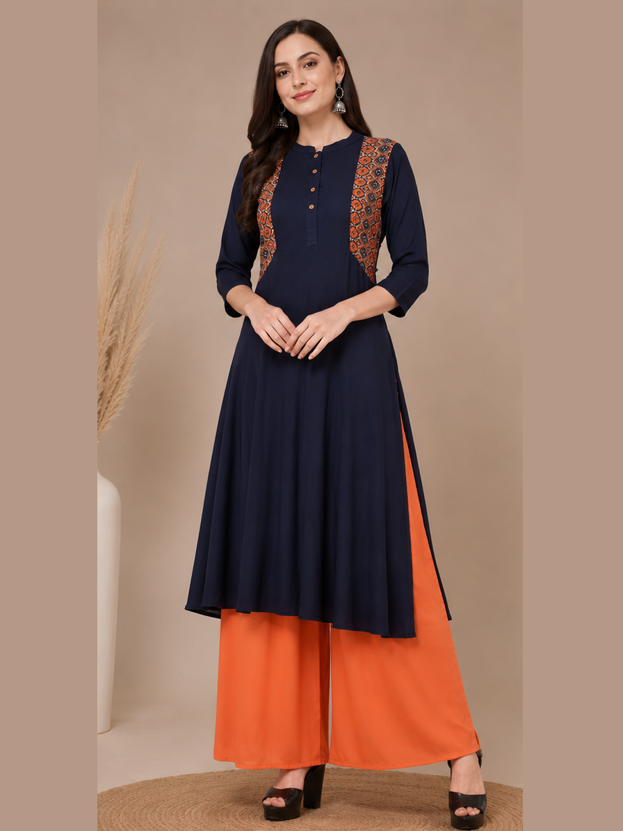 Navy Blue Anarkali Kurti