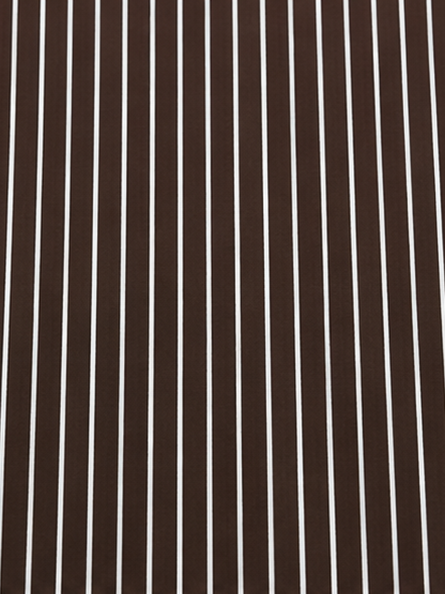 Brown & White Stripes Cotton Fabric