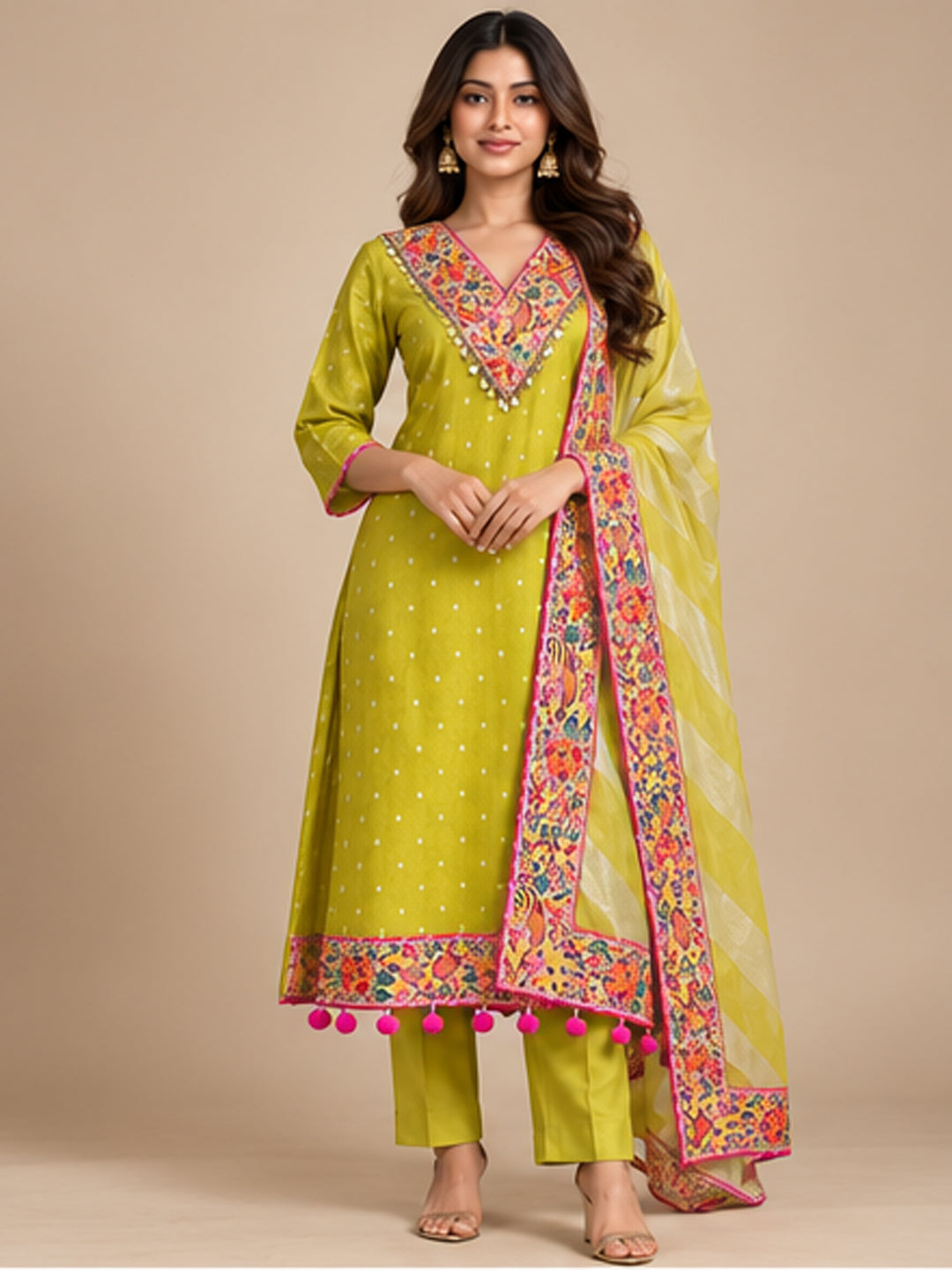 Yellow Tissue Suit Set