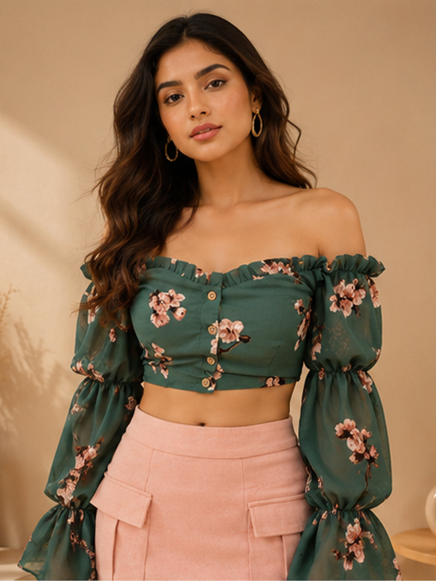 Off-Shoulder Crop Top