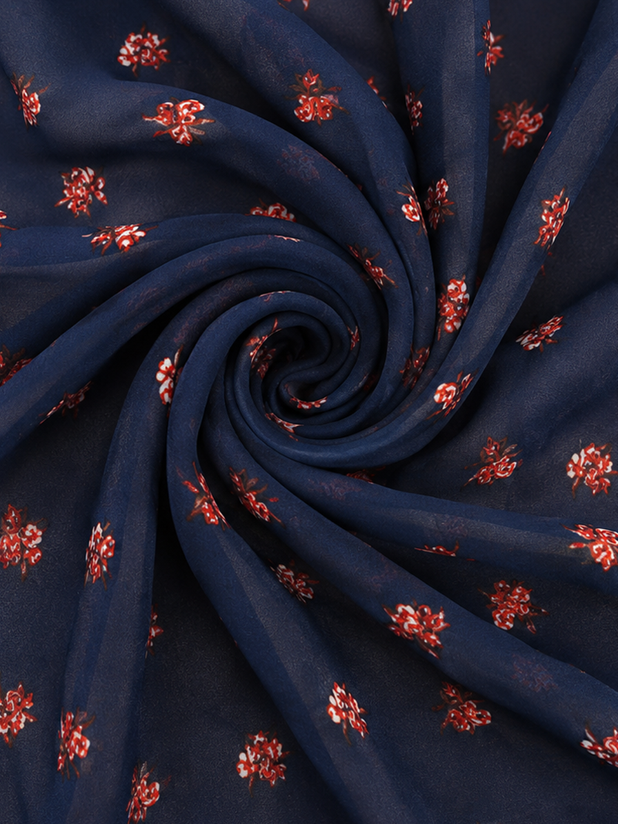 Blue Floral Georgette Fabric