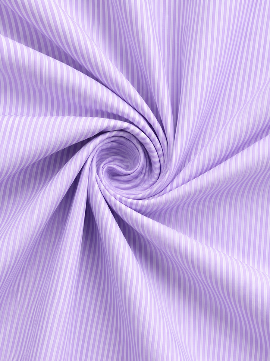Purple & White Stripes Cotton Fabric