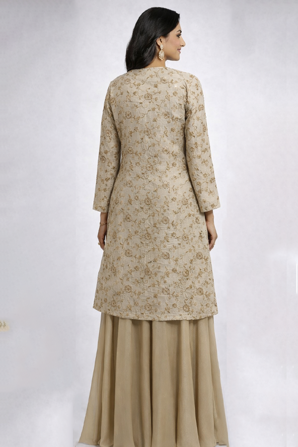Floral Shrug with Sharara Set
