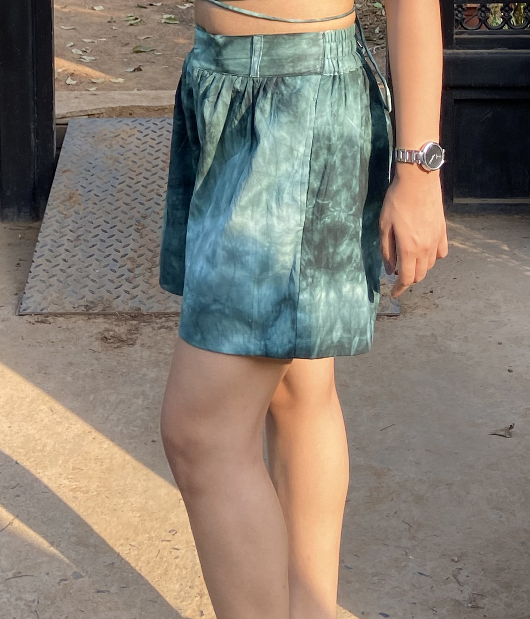 Green Tie- Dye Shorts