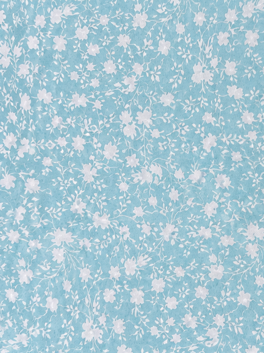 Aqua Blue Floral Georgette Fabric