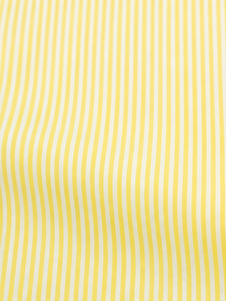 Yellow & White Stripes Cotton Fabric