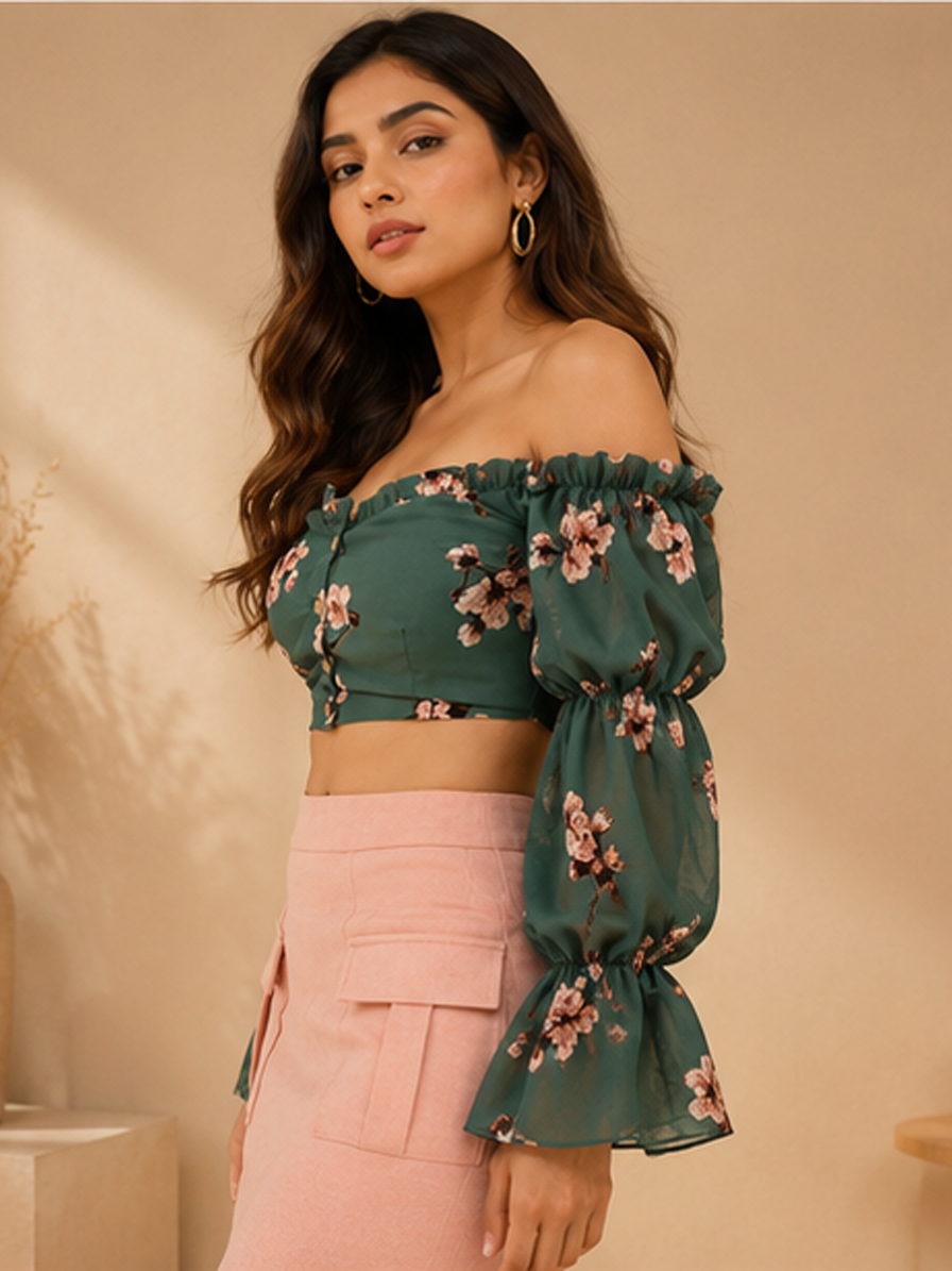Off-Shoulder Crop Top