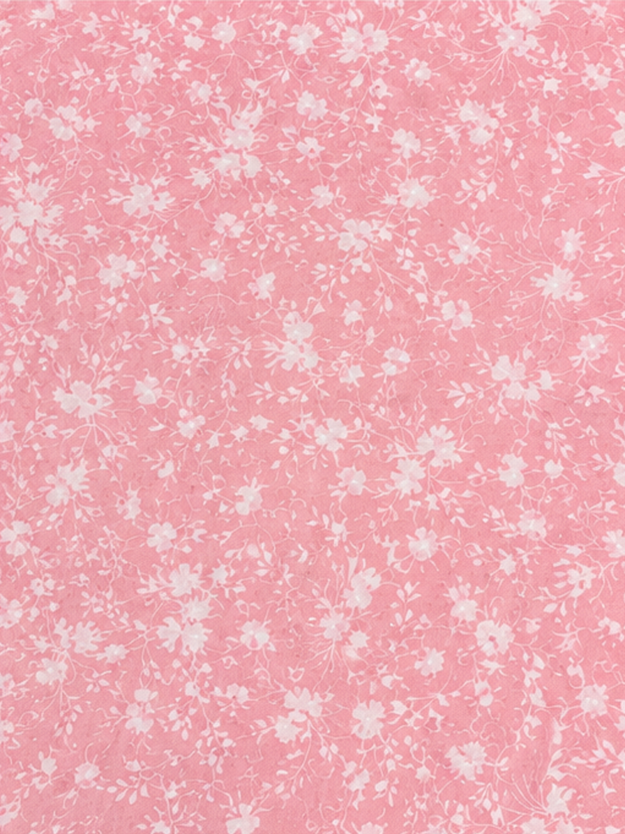 Peach Floral Georgette Fabric