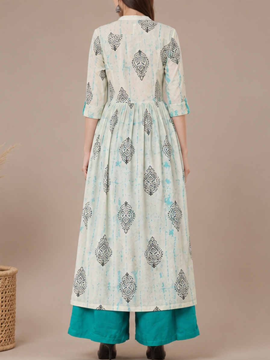Off-White Block Print Kurti