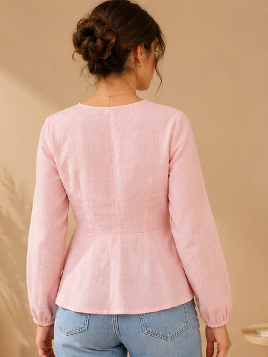 Pink Floral Peplum Top
