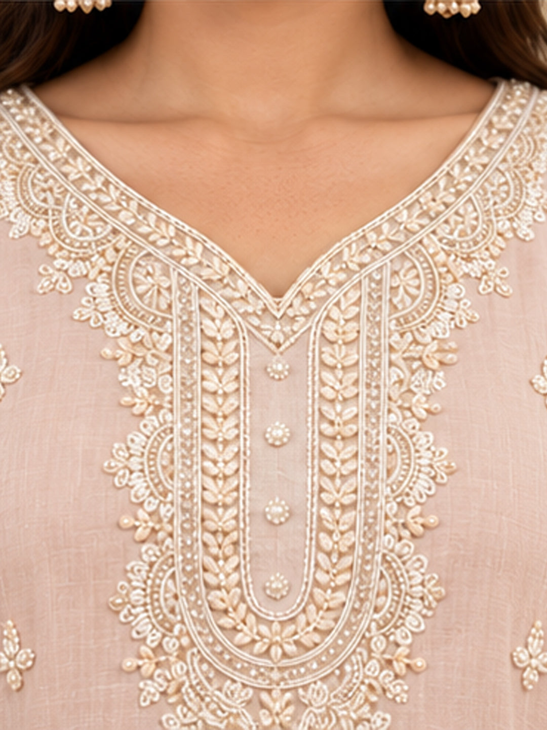 Light Pink Chanderi Suit Set