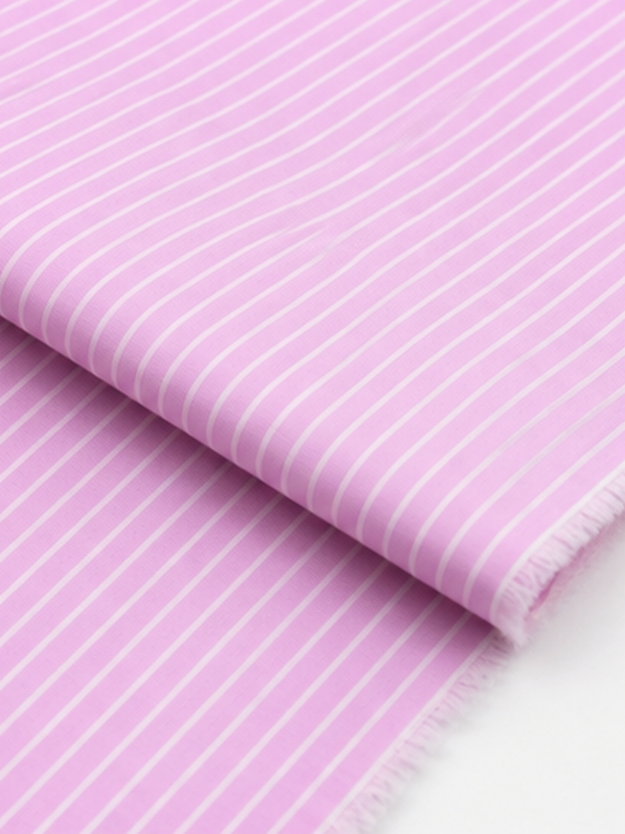 Pink & White Stripes Cotton Fabric