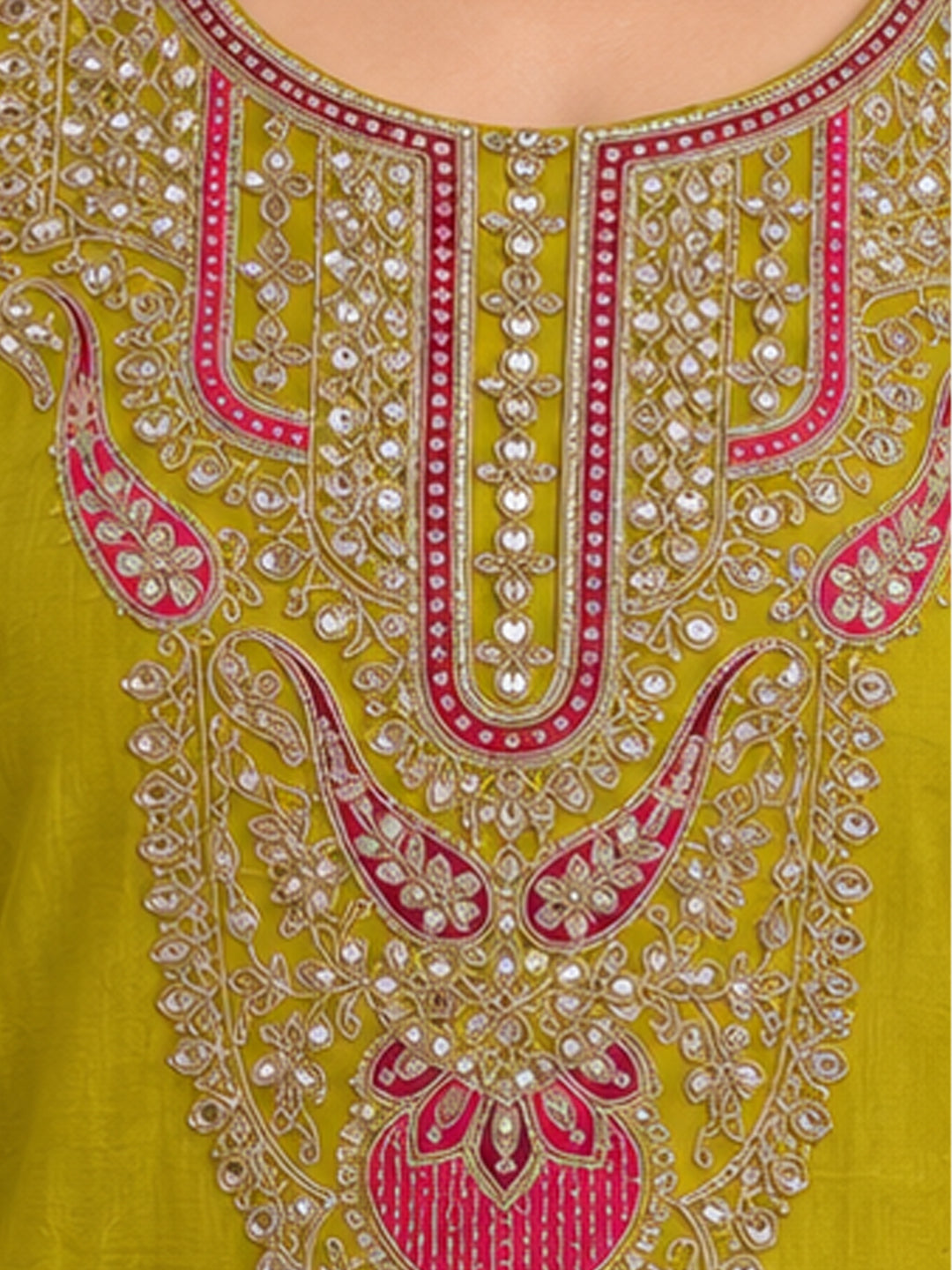 Yellow Embroidered Sharara Set