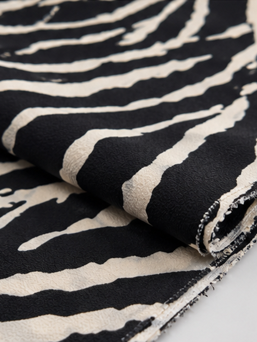 Zebra Print Crepe Fabric