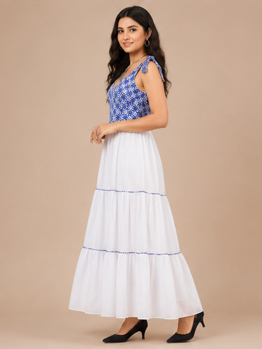 White Tiered Maxi Dress