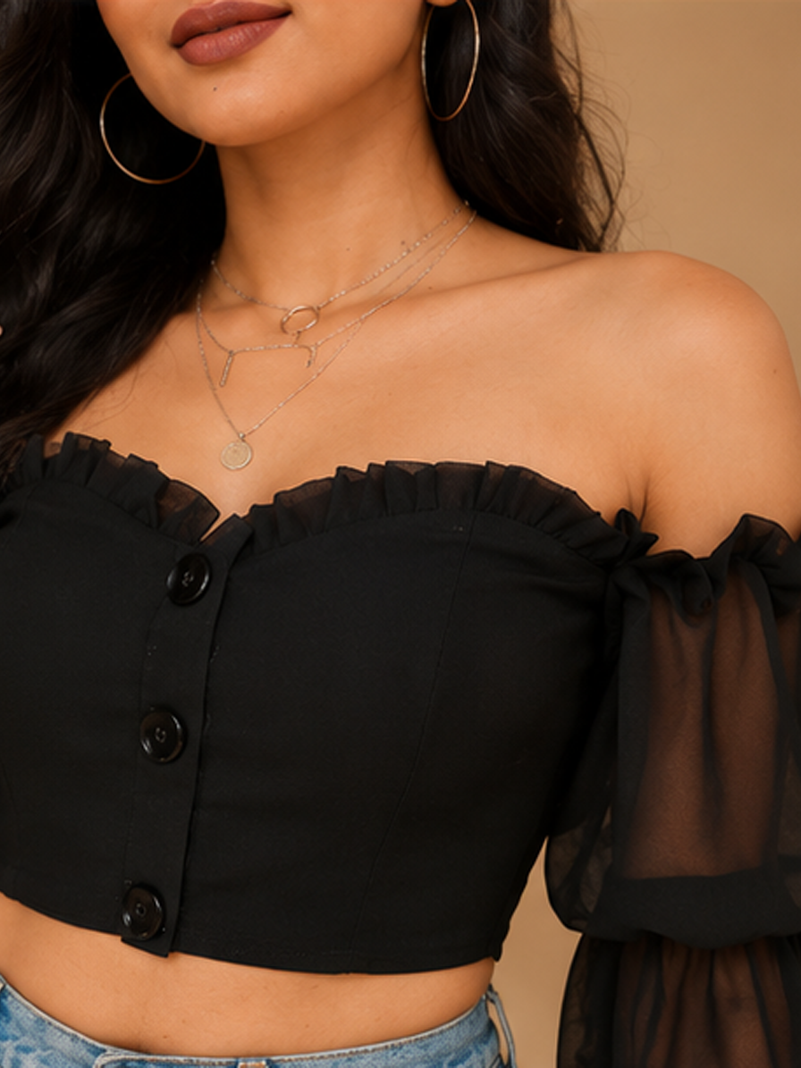 Off-Shoulder Crop Top