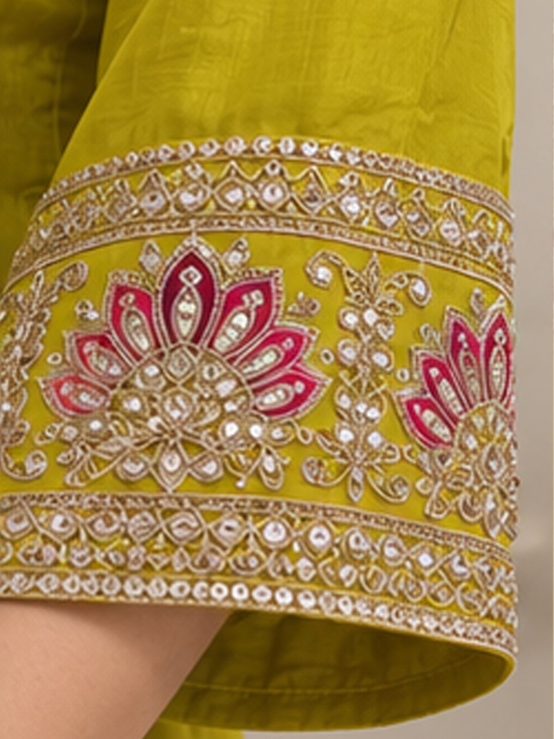 Yellow Embroidered Sharara Set