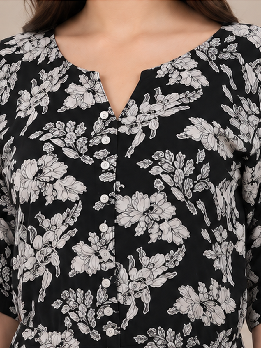 Printed Front Slit Kurti