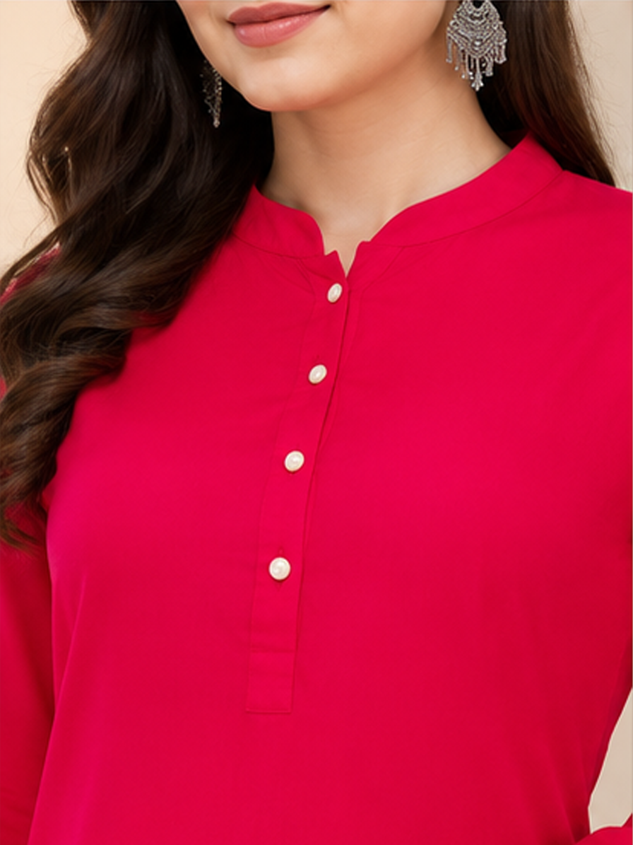 Hot Pink Straight Kurti
