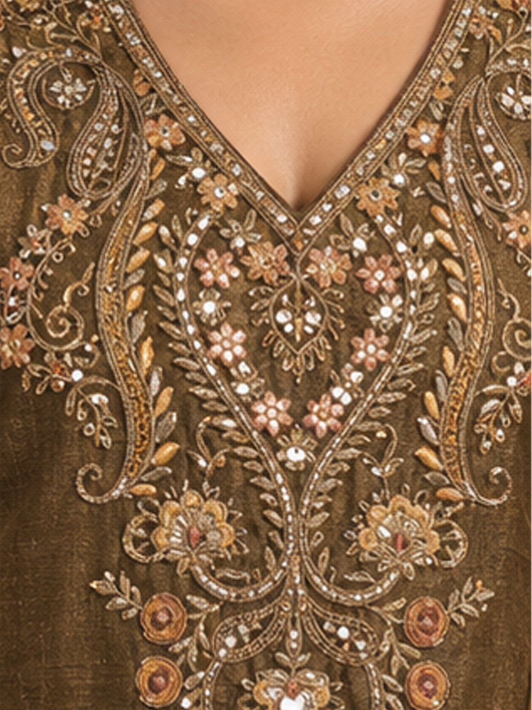 Women Ethnic Motifs Embroidered Regular Mirror Work Kurta with Sharara & With Dupatta