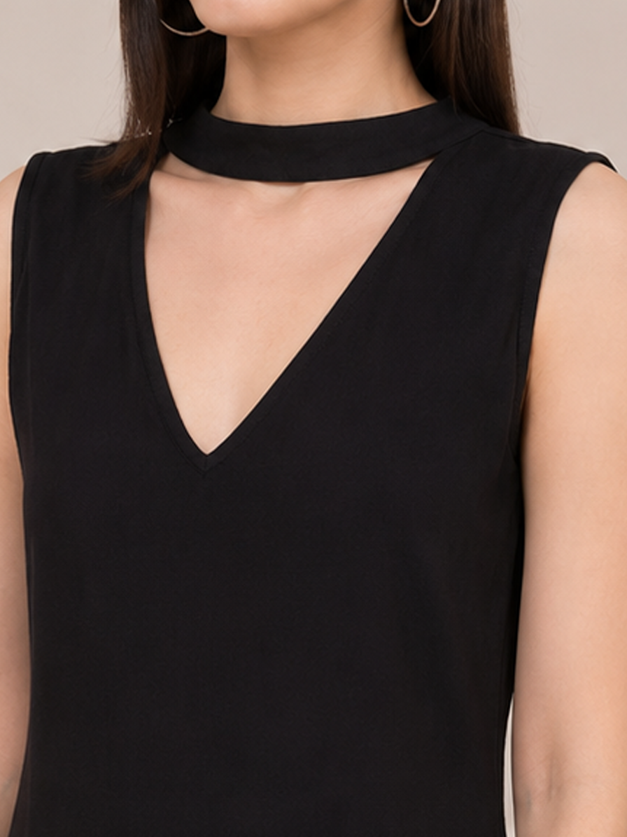 Black Rayon Straight Kurti