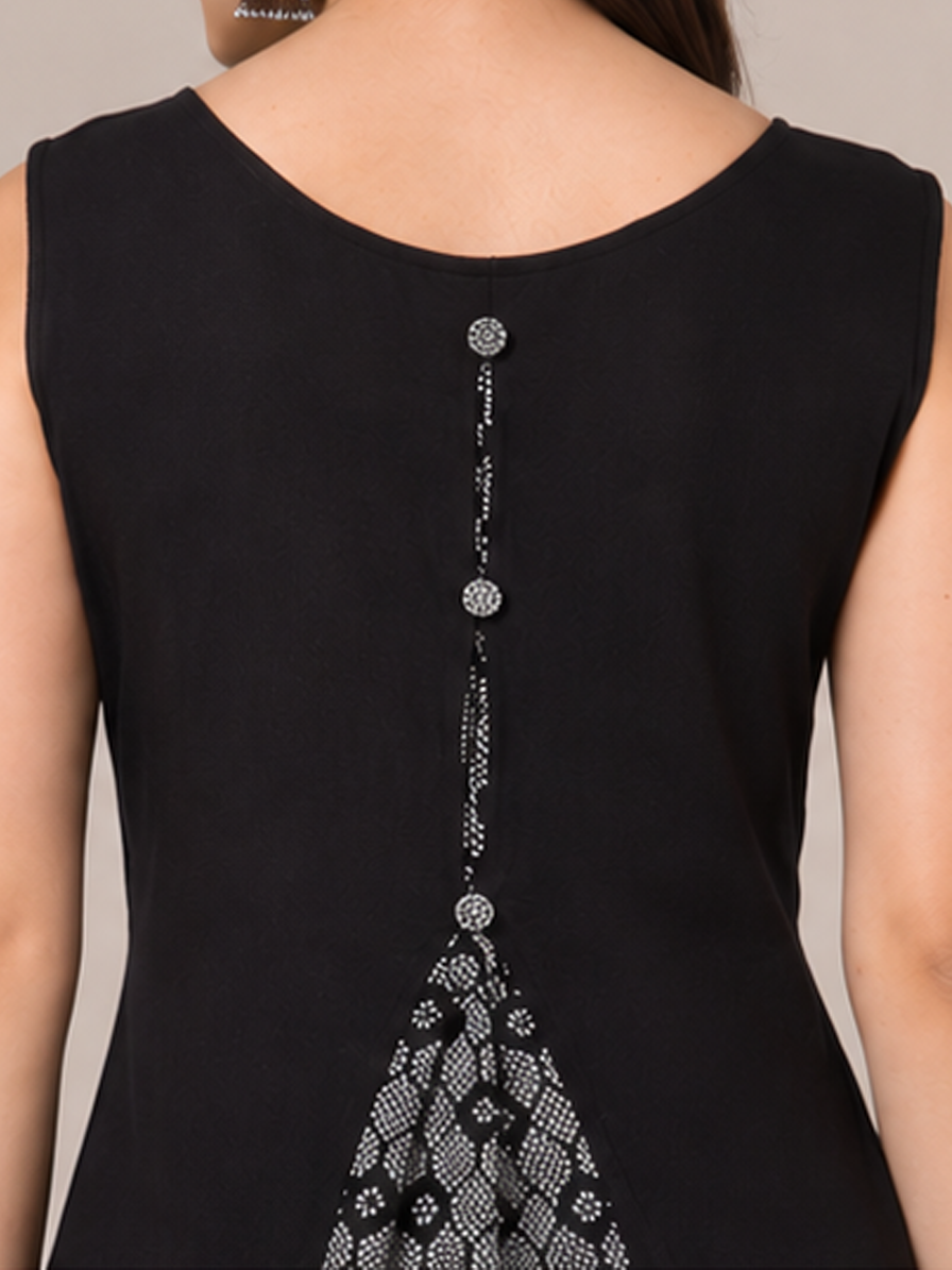 Black and Grey Rayon Kurti
