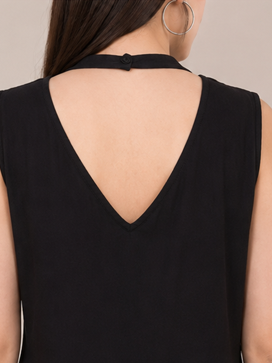Black Rayon Straight Kurti
