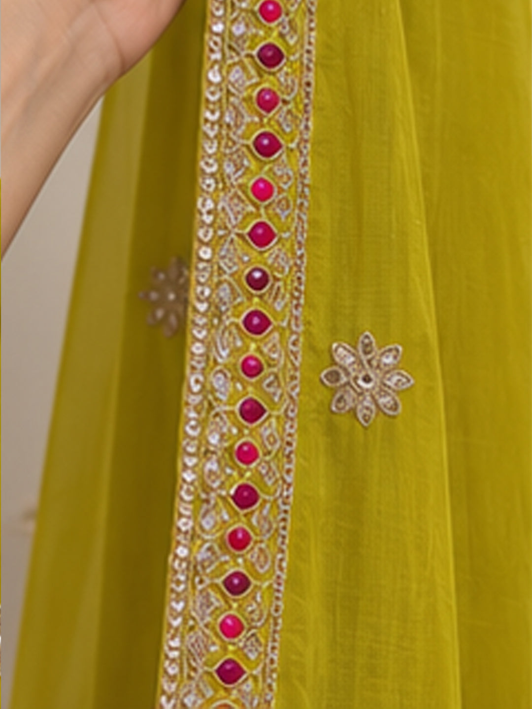 Yellow Embroidered Sharara Set