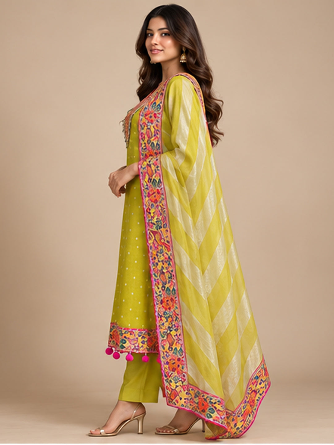 Yellow Tissue Suit Set