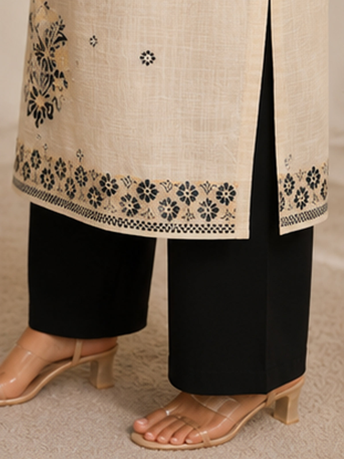 Chanderi Cotton Embroidered Kurta set