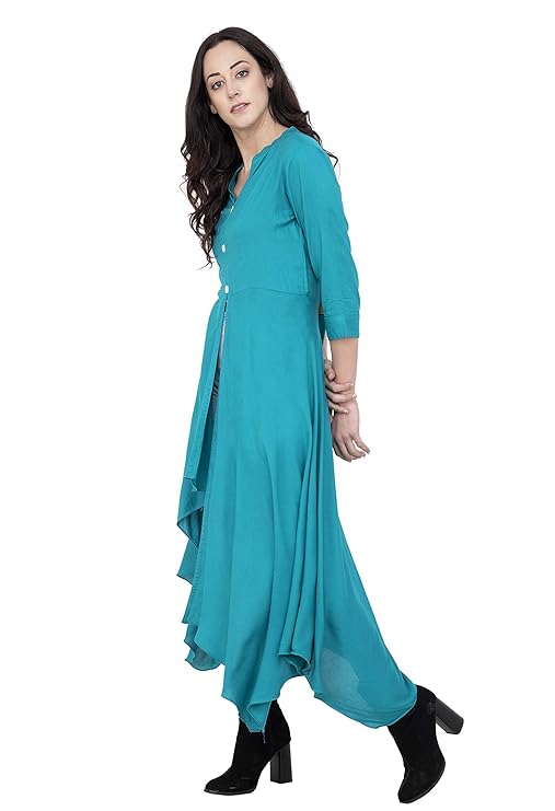 Sky Blue Asymmetric Kurti