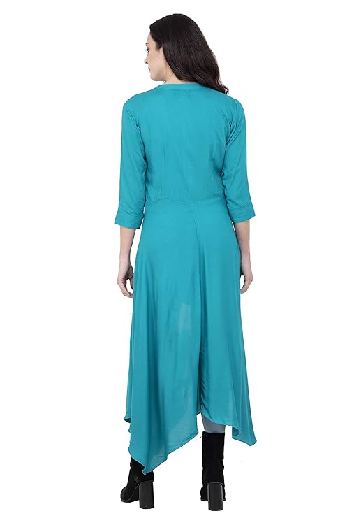 Sky Blue Asymmetric Kurti