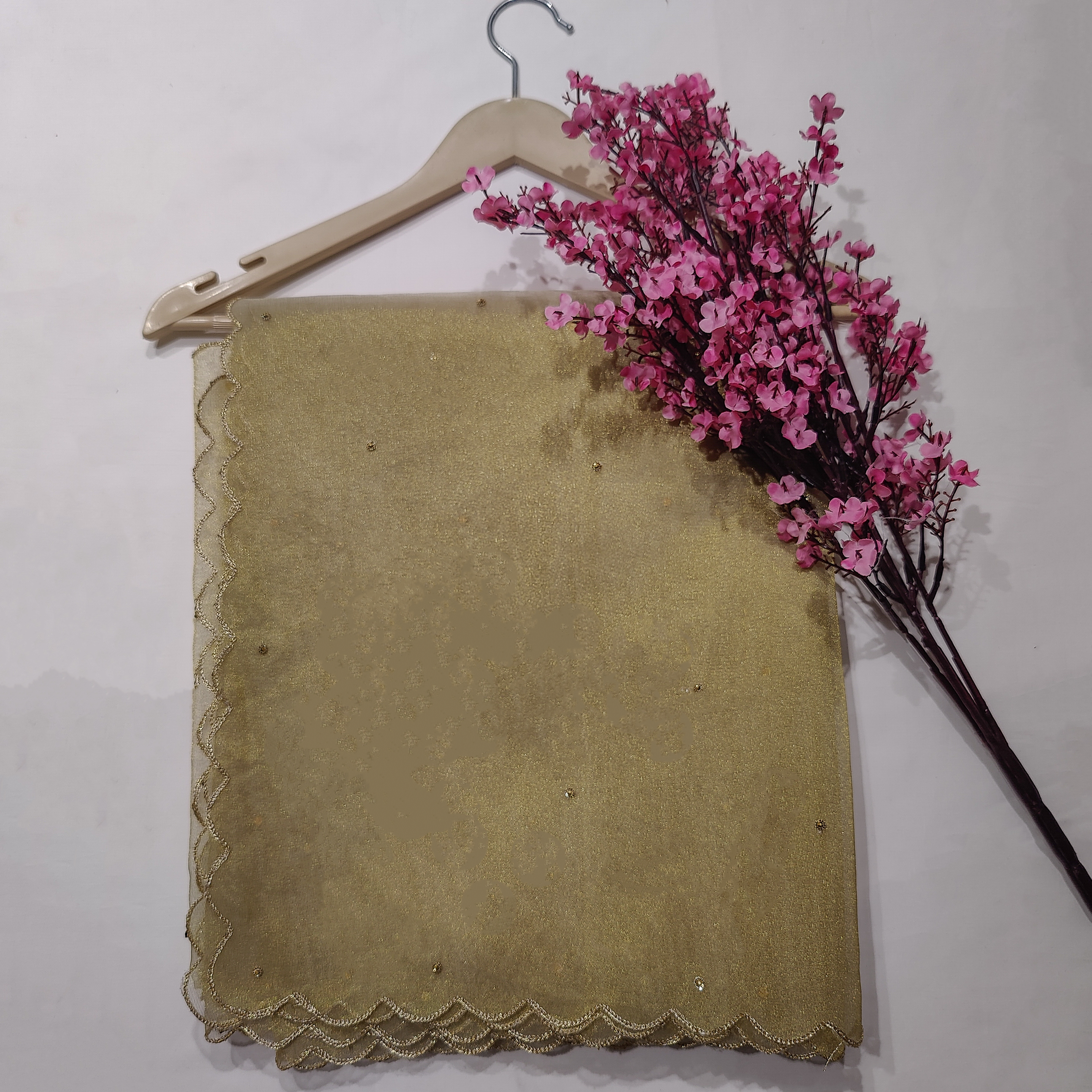 Gold Tissue Dyeable Dupatta